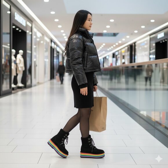 BEARPAW Women's Retro Alicia Black Boot Size 9/40 NWOT - Picture 5 of 11